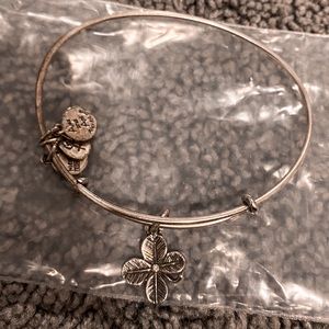 Alex and Ani Shamrock Silver Bangle